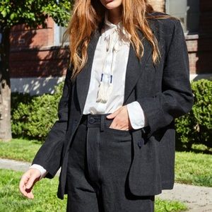 SALE Jesse Kamm black linen blazer - small